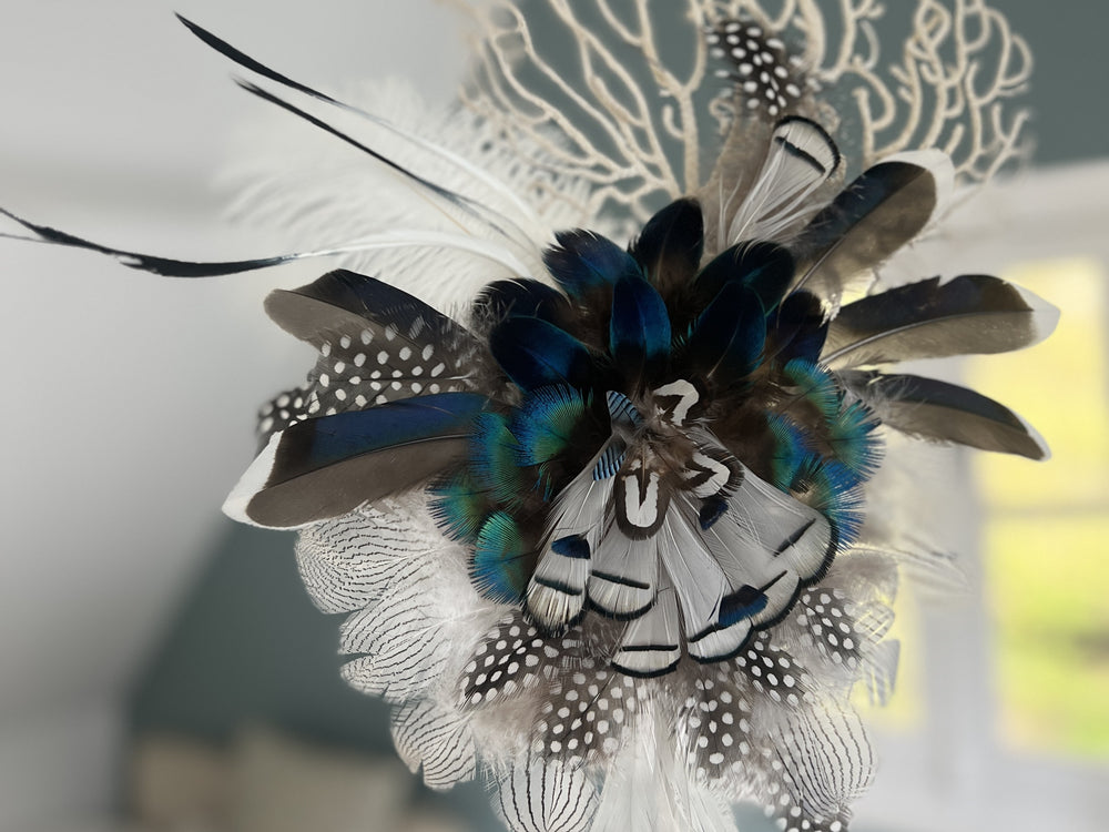 Grand Bouquet De Mariée En Plumes De Paon - Original Et Unique